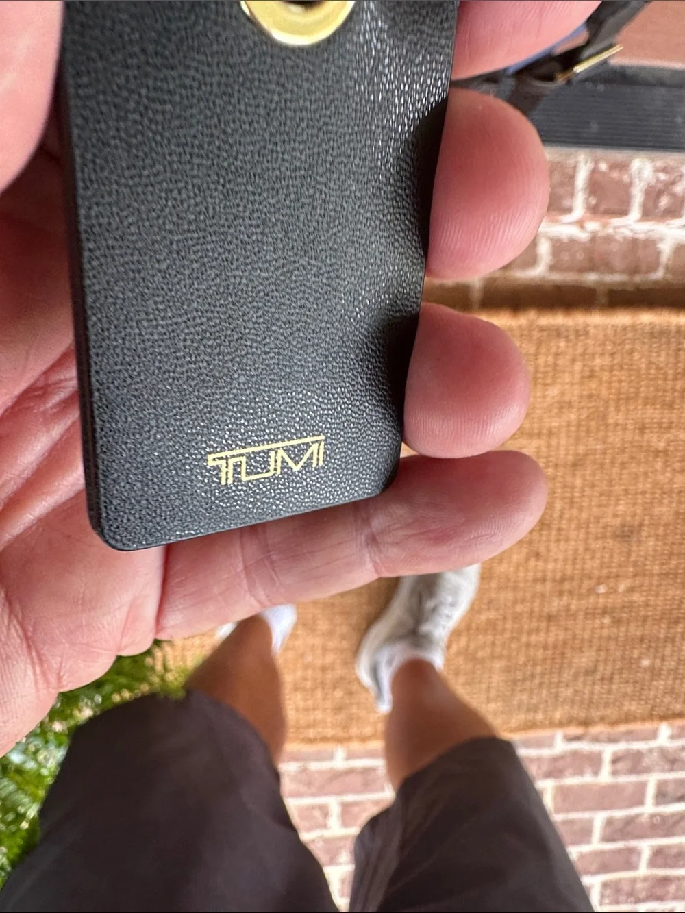 Tumi Navy Backpack with Gold-Tone Hardware